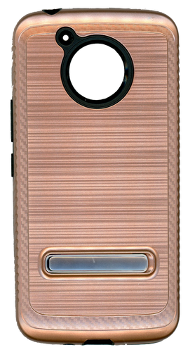 Motorola E4 PLUS Carbon Fiber Metal W Kickstand Rose Gold