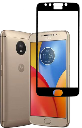 Motorola E4 PLUS 3D Full Covered Tempered Glass Black