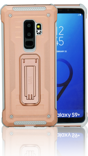 Samasung Galaxy S9 Plus MM Opal Kickstand Case Rose Gold(Full Curved Tempered Glass Included)