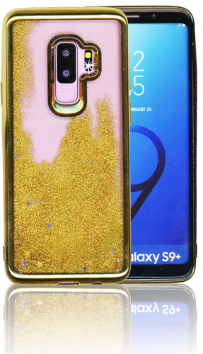 Samsung Galaxy S9 Plus MM Electroplated Water Glitter Case With Stars Gold