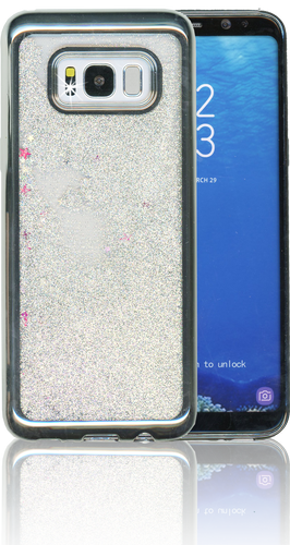 Samsung Galaxy S8 Plus MM Electroplated Water Glitter Case With Stars Silver