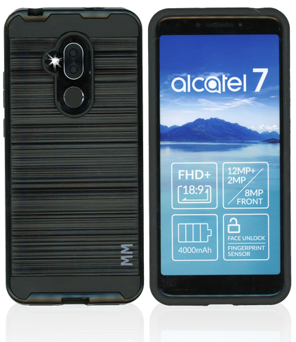 Alcatel 7 Folio MM Slim Dura Metal Finish Black