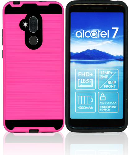 Alcatel 7 Folio MM Slim Dura Metal Finish Pink