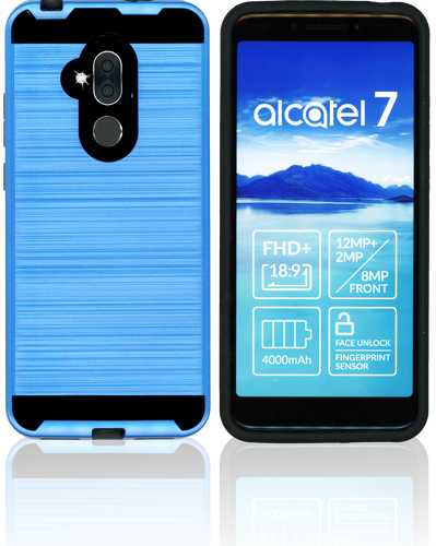 Alcatel 7 Folio MM Slim Dura Metal Finish Blue