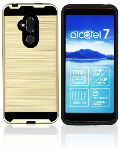 Alcatel 7 Folio MM Slim Dura Metal Finish Gold