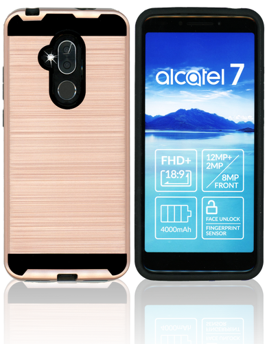 Alcatel 7 Folio MM Slim Dura Metal Finish Rose Gold