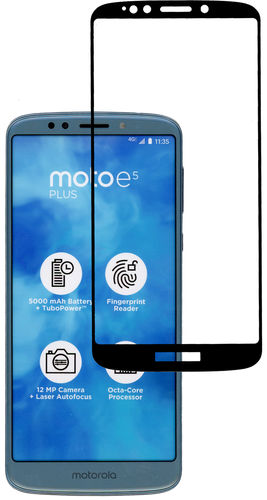 Motorola E5 Plus Full Covered Tempered Glass Black