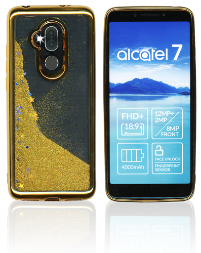 Alcatel 7 Folio MM Electroplated Water Glitter Gold