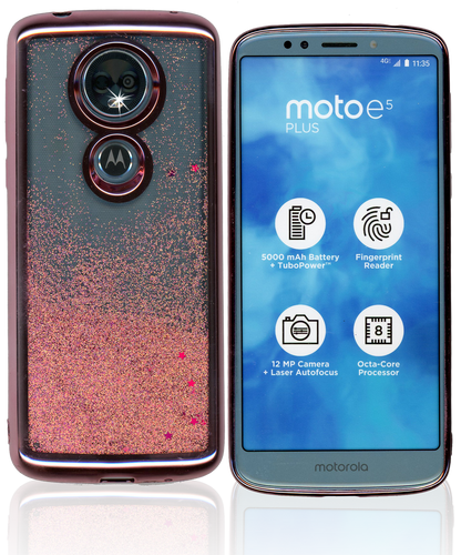 Motorola E5 PLUS MM Electroplated Water Glitter Rose Gold