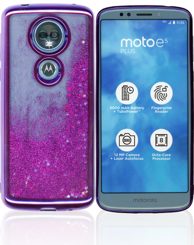 Motorola E5 PLUS MM Electroplated Water Glitter Purple