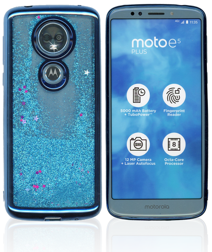 Motorola E5 PLUS MM Electroplated Water Glitter Blue