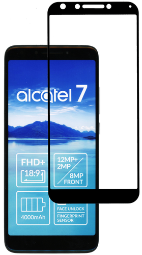 Alcatel 7 Folio MM Full Covered Tempered Glass Black