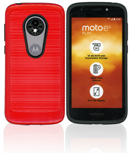 Motorola E5 Play/Cruise MM Slim Dura Carbon Fiber Red