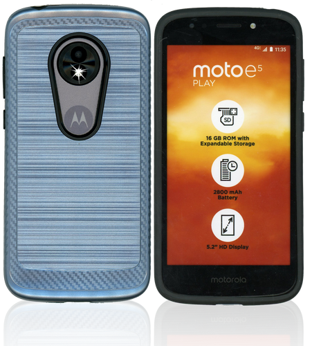 Motorola E5 Play/Cruise MM Slim Dura Carbon Fiber Ink Blue