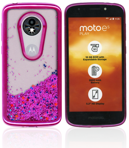 Motorla E5 Play/Cruise MM Electroplated Water Glitter Hot Pink