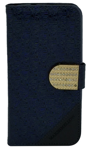 Kyocera Hydro Wave Design Wallet with Bling Blue