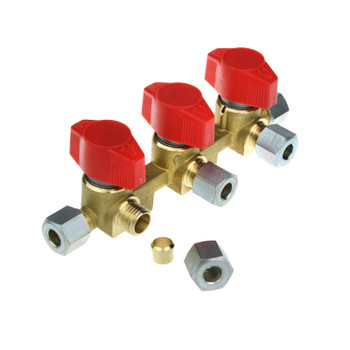 Gas Manifold Distribution Block 3 way Gas Manifold Distribution Block 3 way