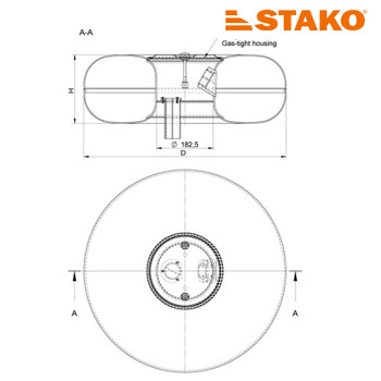 STAKO 680-250-66Liters 30degrees Toroidial Internal Tank with mounting accesoriess STAKO 680-250-66Liters 30degrees Toroidial Internal Tank with mounting accesoriess