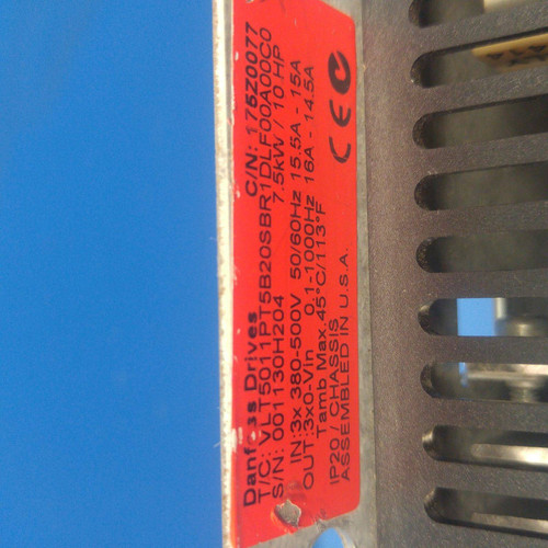 Danfoss VLT5011PT5B20SBR1DLF00A00C0 7.5kW 10HP VLT5000 Variable Speed Drive (MM0487-5)