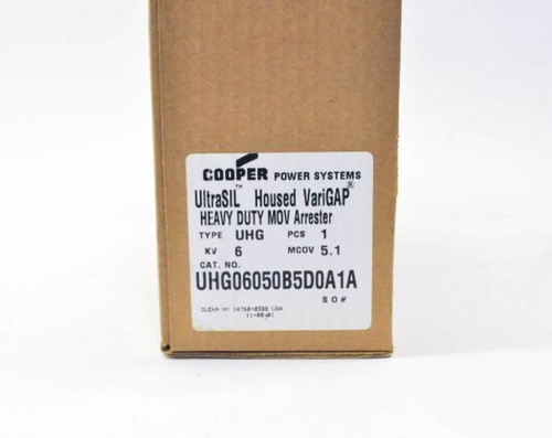 Cooper UHG06050B5D0A1A New UltraSIL VariGAP Heavy Duty MOV Arrester UHG 6KV (YY3290-5)