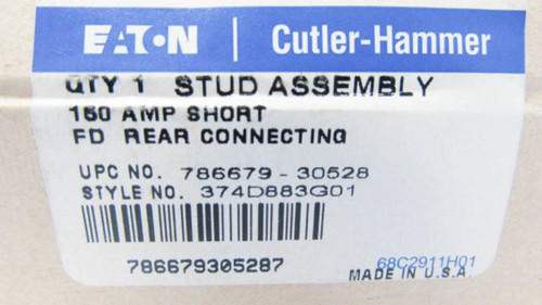 Eaton 374D883G01 Stud Assembly 150A Short FD Rear Connecting for F Frame Breaker (YY2786-5)