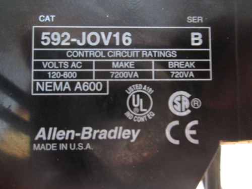 AB 592-TPD300 Ser A Overload Relay 304A 300/5 /w 592-JOV16 Allen-Bradley Starter (EBI0012-2)