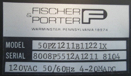 Fischer & Porter MagX 50PZ1211B11221X /w Mounting Bracket PLC Mag-Flow X and (EBI1461-4)