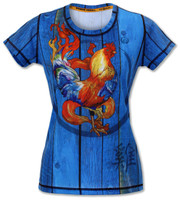 INKnBURN Women's Rooster Tech Shirt Front INKnBURN Women's Rooster Tech Shirt Front