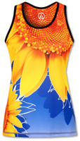 INKnBURN Women's TBT Sunflower Singlet Front INKnBURN Women's TBT Sunflower Singlet Front