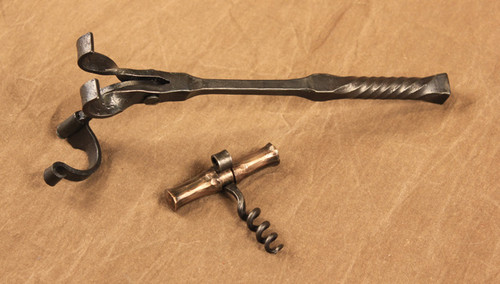 Lever action wine bottle opener
