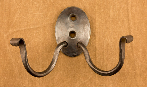 Oval Plate Double Coat Hook