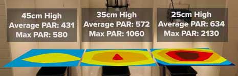 使用PAR仪测量生长灯位置
