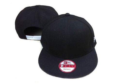 Plain / Blank Black New Era 9FIFTY Snapback Hat With