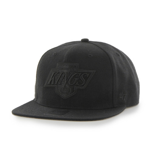 Los Angeles Kings 47Brand Black Logo NHL Black Flat Peak Snapback Los Angeles Kings 47Brand Black Logo NHL Black Flat Peak Snapback