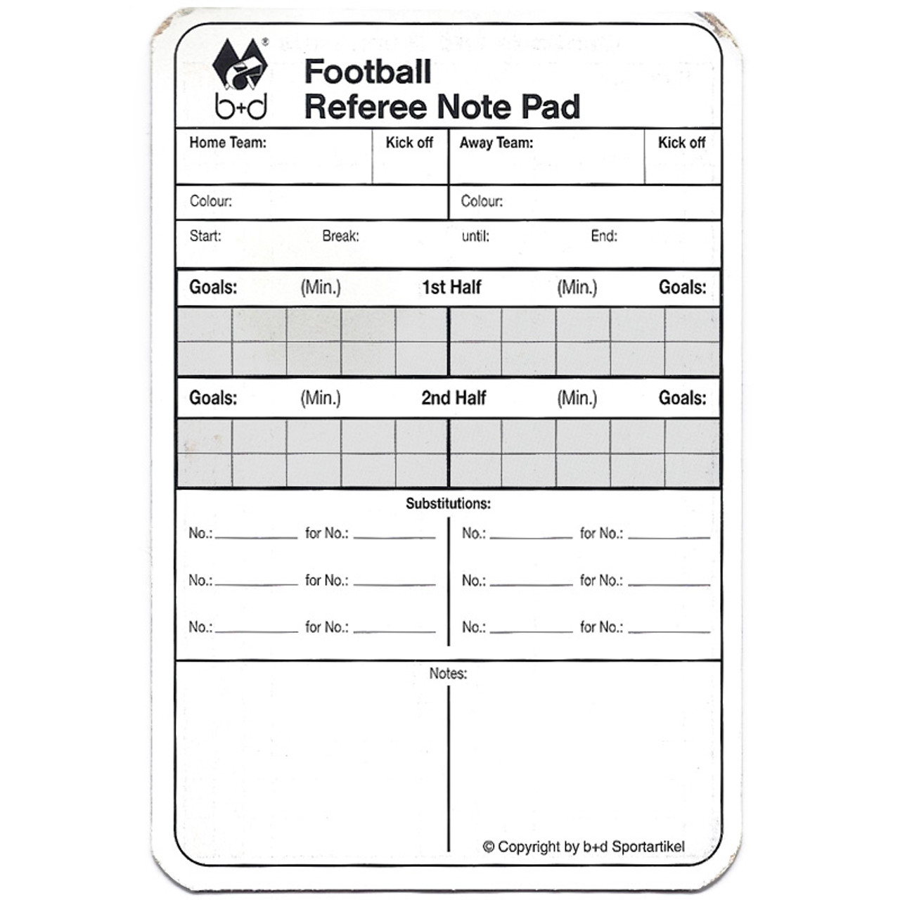 Soccer Referee Score Cards Printable Template