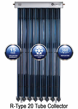 Evacuated Tube Solar Hot Water Collector G2 TECH R-Type 20 Tube Evacuated Tube Solar Hot Water Collector G2 TECH R-Type 20 Tube