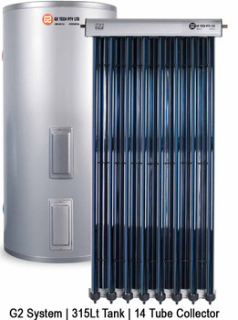 Evacuated Tube Solar Hot Water | Stainless Steel Electric | 315Lt 14 Tube Evacuated Tube Solar Hot Water | Stainless Steel Electric | 315Lt 14 Tube
