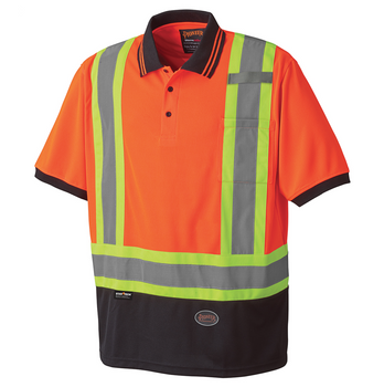 Orange - 6986 Birdseye Safety Polo Shirt Orange - 6986 Birdseye Safety Polo Shirt