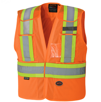 Safety Orange - 6932 Hi-Viz Drop Shoulder Safety Tear-Away Vest Safety Orange - 6932 Hi-Viz Drop Shoulder Safety Tear-Away Vest