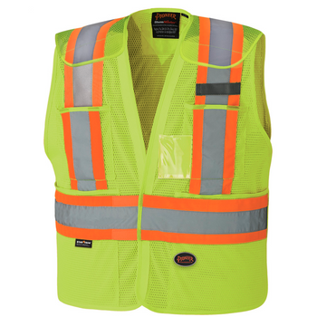 Safety Yellow - 6933 Hi-Viz Drop Shoulder Safety Tear-Away Vest Safety Yellow - 6933 Hi-Viz Drop Shoulder Safety Tear-Away Vest