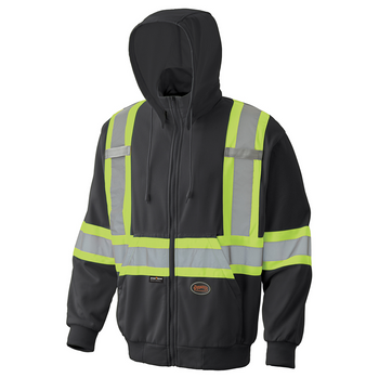 Black - 6942 Hi-Viz Micro Fleece Zip Hoodie | Safetywear.ca Black - 6942 Hi-Viz Micro Fleece Zip Hoodie | Safetywear.ca