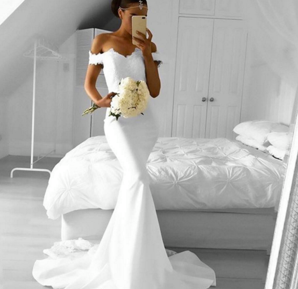открытое свадебное платье фото