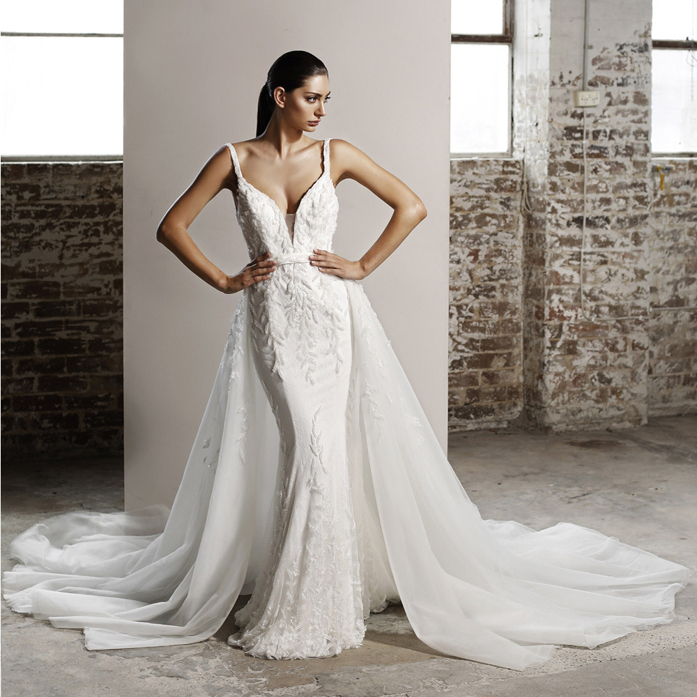 A-line Princess Gorgeous Beach Long Wedding Dresses Online WD080 – bridalsew