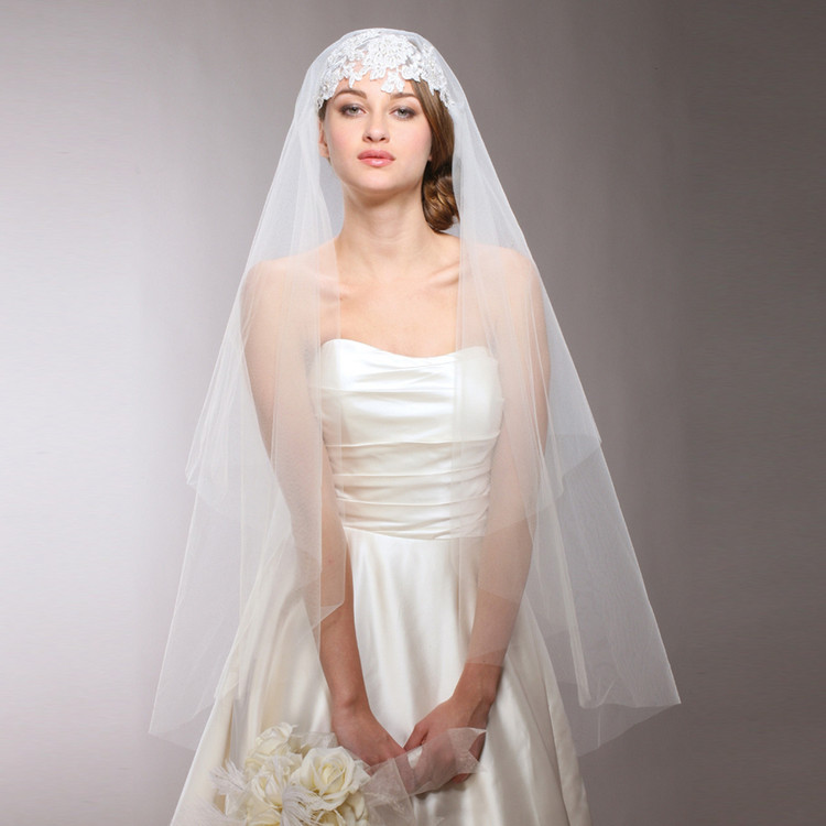 Renaissance Beaded Applique Juliet Wedding Veil