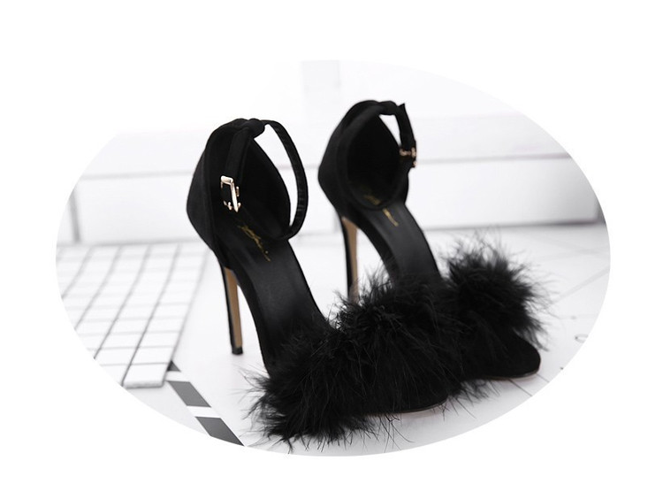 Clueless Fluffy Heels Black