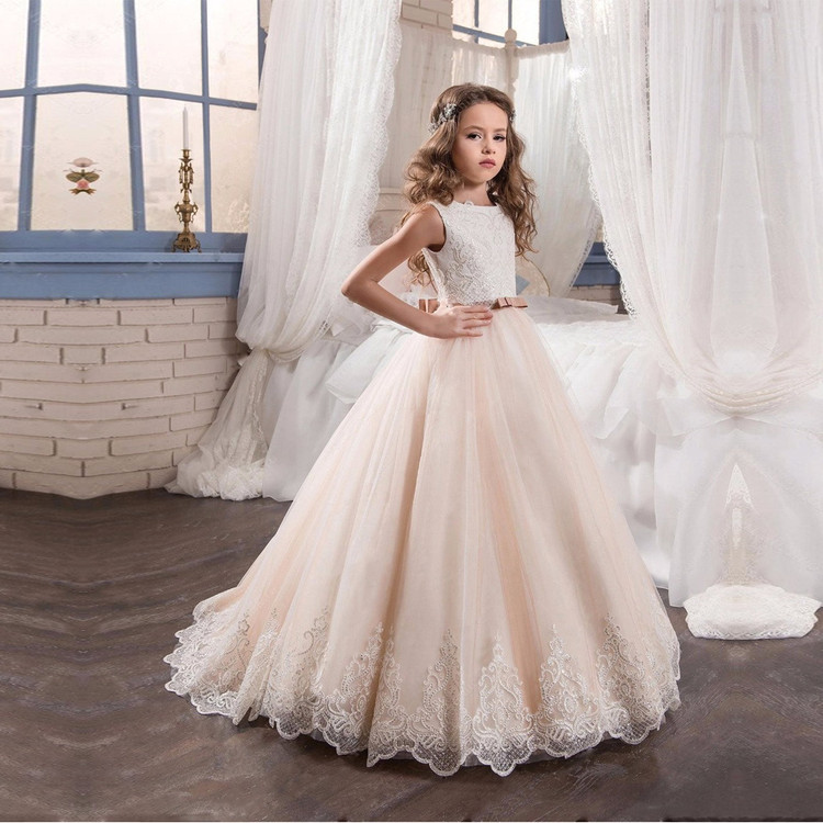 Naomi Champagne Flower Girl Dress