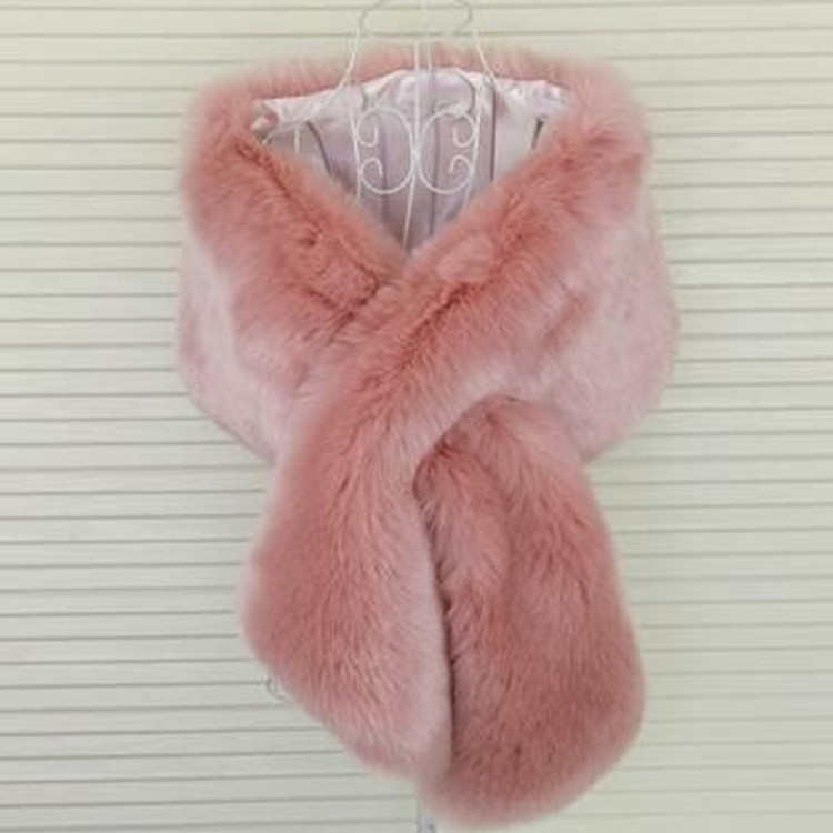 True Romance Fur Shawl Dusty Pink