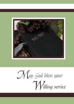 Thank you for your Willing Service - 5" x 7" KJV Greeting Card Thank you for your Willing Service - 5" x 7" KJV Greeting Card