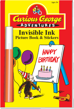 Invisible Ink with Stickers: Curious George™ "Happy Birthday" Invisible Ink with Stickers: Curious George™ "Happy Birthday"