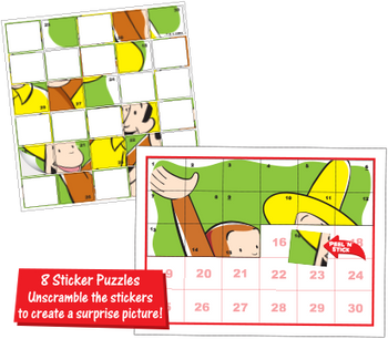 Sticker Puzzles & Magnets - Curious George Sticker Puzzles & Magnets - Curious George